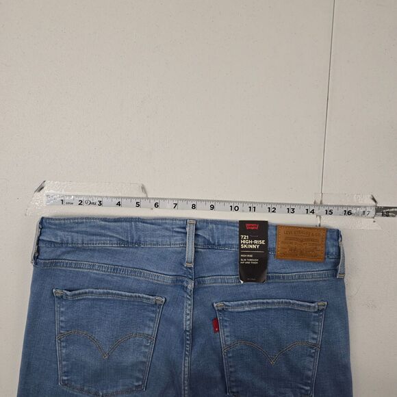 Levi's 721 High Rise Skinny Jeans Light Wash Raw Hem Size 32 4290 NWT - Picture 5 of 11